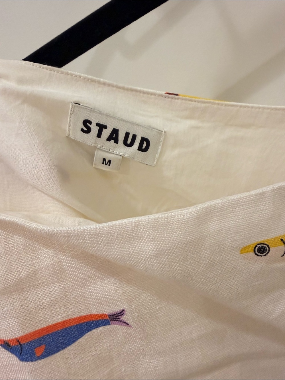 STAUD Cream Slip Dress with Multicolor Fish Print - Picture 3 of 3